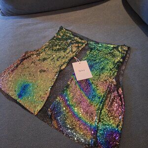 Rainbow chain mail tank vest